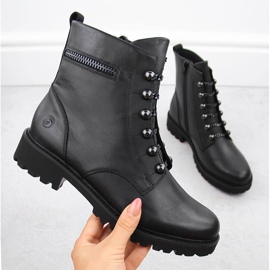 Cizme izolate dama piele, negre Remonte D8670-01 negru 8