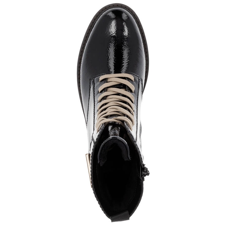 Ghete de dama din piele lacuita neagra Remonte D8663-00 negru 1 Ghete de dama din piele lacuita neagra Remonte D8663-00 negru 1