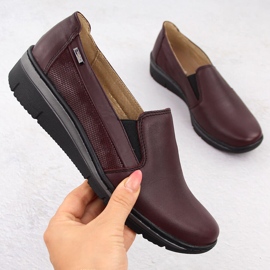 Pantofi confortabili de dama din piele cires Helios 350-2 roșu 1 Pantofi confortabili de dama din piele cires Helios 350-2 roșu 1