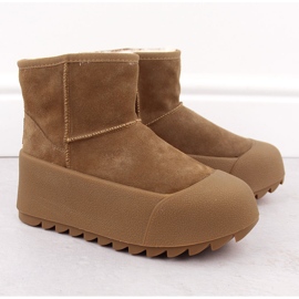 Cizme de zăpadă damă din piele pe platforma camel Big Star OO274A212 maro 2