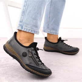 Pantofi slip-on de damă bleumarin Rieker N3267-14 albastru 12