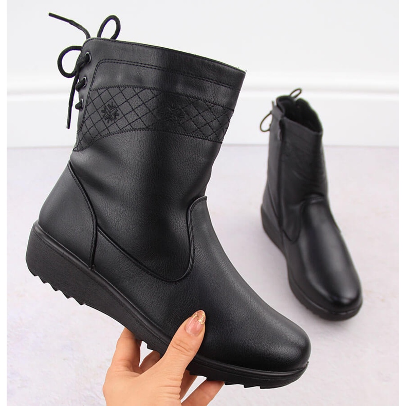 Cizme negre izolate de damă Unisoft 7985 negru 1