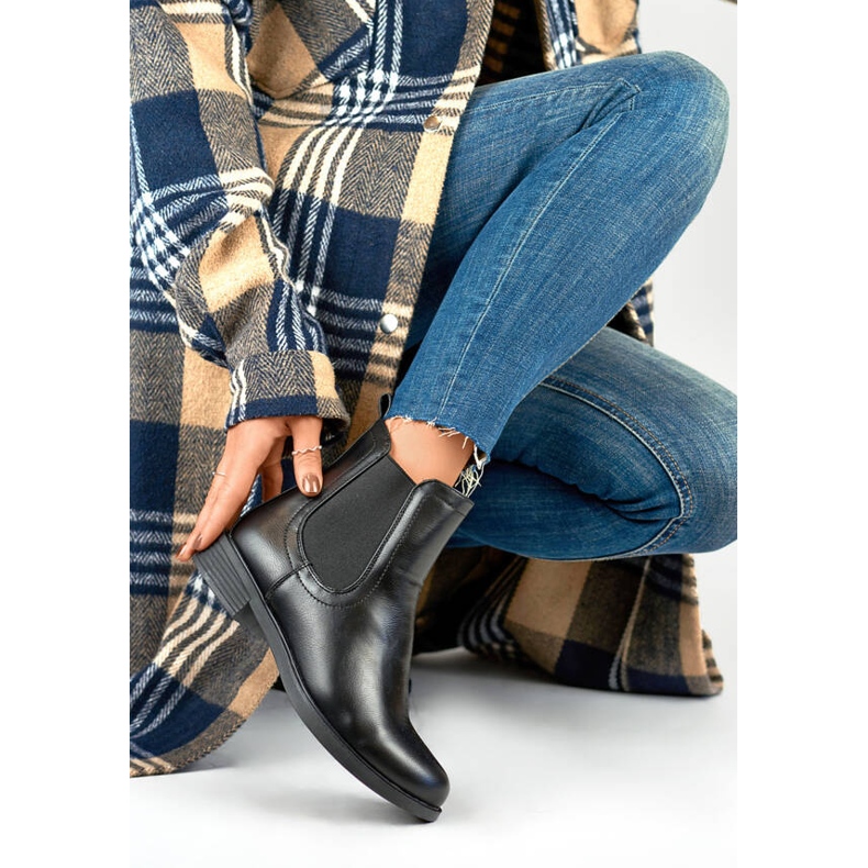 Cizme Chelsea clasice izolate de damă, negre MR-15B negru 1