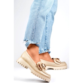 Mocasini de dama cu fundita, mocasini cu ursuleti, bej 2306BE 2 Mocasini de dama cu fundita, mocasini cu ursuleti, bej 2306BE 2