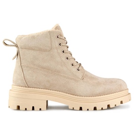 Botine izolate dama piele intoarsa, bej A5201-39BE 4