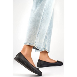 Balerini negri confortabili de damă, cu fundă GD-XR392A-B negru 2 Balerini negri confortabili de damă, cu fundă GD-XR392A-B negru 2