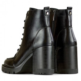 Botine izolate de damă cu toc înalt, negre 24-12493B negru 4