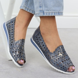 Pantofi pentru femei deschise pentru femei Open Toe Jeans Gilded Jezzi ASA135-1 albastru 4