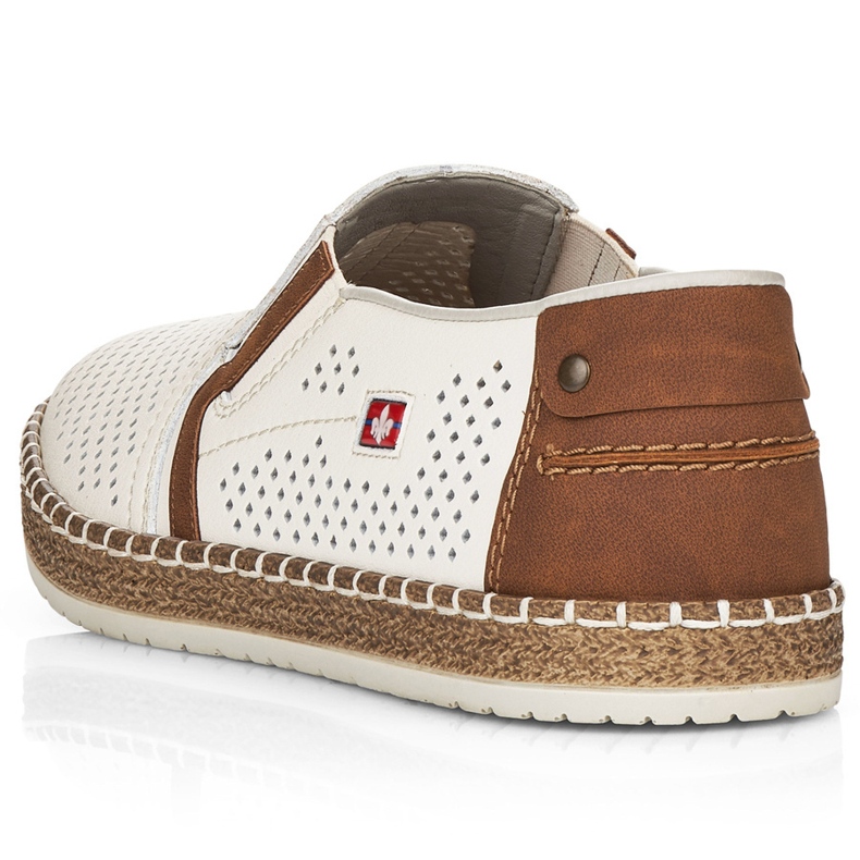 Pantofi pentru piele pentru bărbați, White Rieker B5297-80 alb 1 Pantofi pentru piele pentru bărbați, White Rieker B5297-80 alb 1