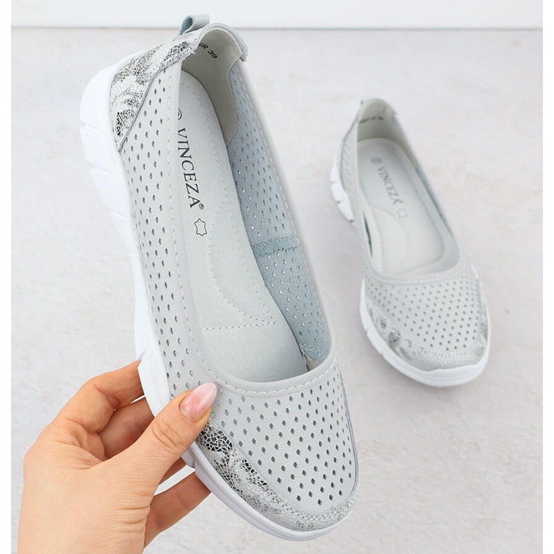 Ballerinas din piele Openwork Comfort Grey Vinceza 95323 gri 1 Ballerinas din piele Openwork Comfort Grey Vinceza 95323 gri 1