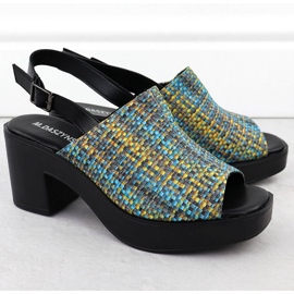 Sandale pentru femei pe M. Daszyński Braid Post MR23126-7 albastru 2