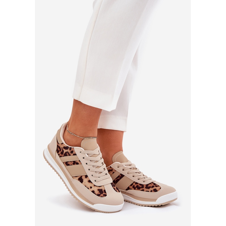 Sneakers Sports Pantofi imprimeu leopard pentru femei bej-maro-maroniu 1 Sneakers Sports Pantofi imprimeu leopard pentru femei bej-maro-maroniu 1