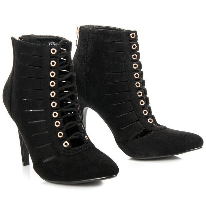 Cm Paris Botine ajurate negru 1