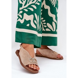 Sandale pentru femei cu Ralisses Eco Beige cu baie plată bej 2 Sandale pentru femei cu Ralisses Eco Beige cu baie plată bej 2