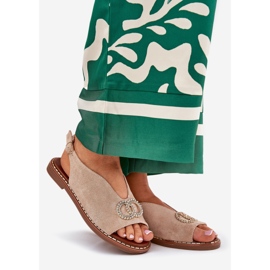 Sandale pentru femei cu Ralisses Eco Beige cu baie plată bej 1 Sandale pentru femei cu Ralisses Eco Beige cu baie plată bej 1