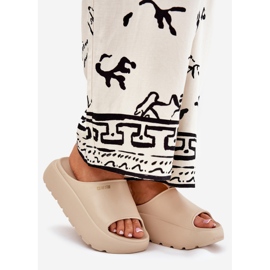 Papuci pentru spumă pentru femei pe Big Star RR274A569 Platforma bej 1