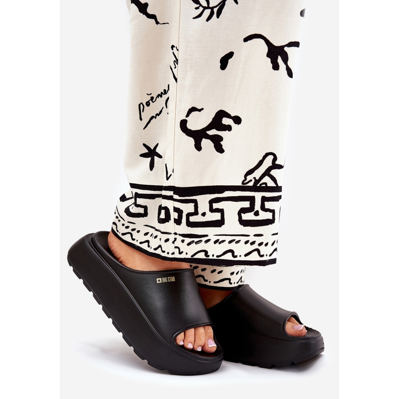 Papuci pentru spumă pentru femei pe Big Star RR274A567 Platforma neagră negru 1