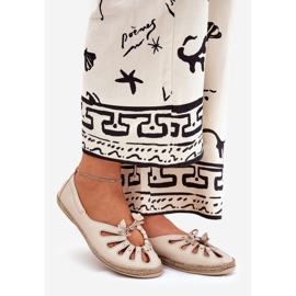 Balerine plate din piele naturală Zazoo 10179 bej 1