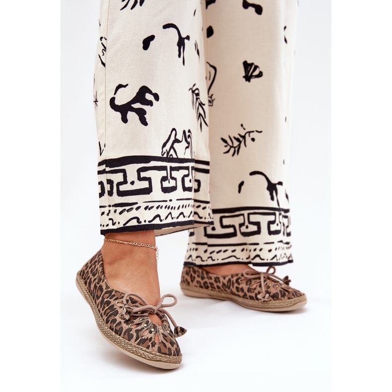 Zazoo Balerină din piele naturală Leopard Leopard Print 10179 Brown maro 2