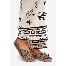 Zazoo Balerină din piele naturală Leopard Leopard Print 10179 Brown maro 1