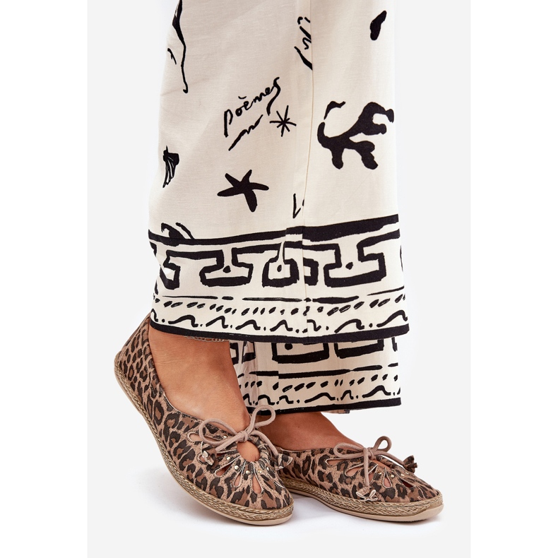 Zazoo Balerină din piele naturală Leopard Leopard Print 10179 Brown maro 1