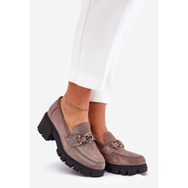 Vinceza Pantofi pentru femei Eco Suede cu decorare Vincez 39921 Dark Beige bej 1