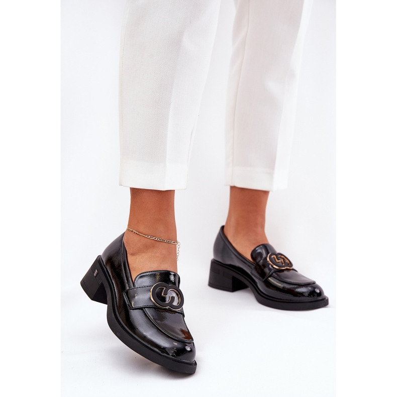 Picted din piele înaltă cu piele înaltă Vinceza 18102 Negru 1