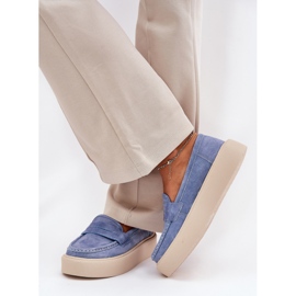 Mocasini pentru femei Suede pe platforma albastră Vinceza 79535 albastru 2 Mocasini pentru femei Suede pe platforma albastră Vinceza 79535 albastru 2