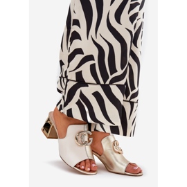 Tocuri elegante din piele Laura Messi 2875 Beige-Gold bej 1