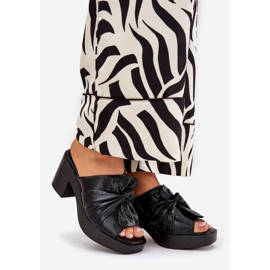 Jezzi Flip -flops pentru femei pe eco -piele poștă neagră negru 1