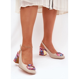 S.Barski Sandale din piele pentru femei pe CR51-002 bej 2