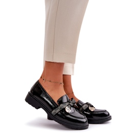 S.Barski Picted Women’s Loafers With Bows S. Barski Hy42-331a Negru 1