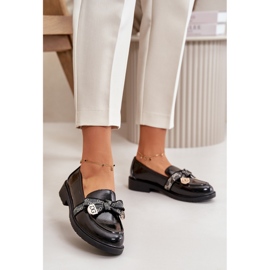 S.Barski Picted Women’s Loafers With Bows S. Barski Hy42-331a Negru 2