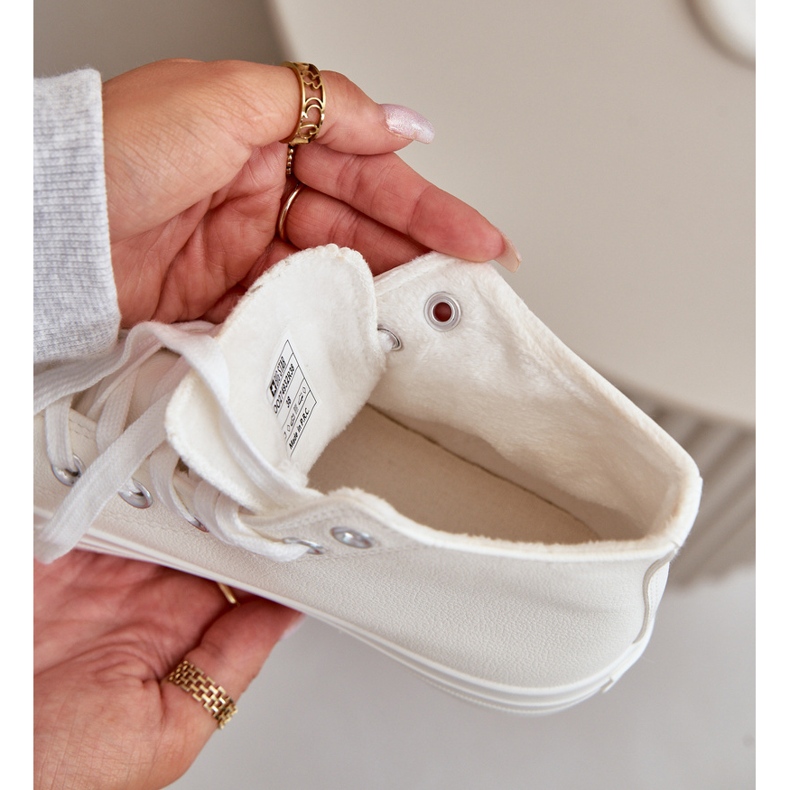 Big Star Adidaje izolate pentru femei cu o stea mare din piele eco-din274932 alb 2