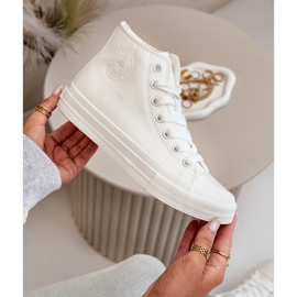 Big Star Adidaje izolate pentru femei cu o stea mare din piele eco-din274932 alb 3