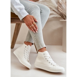 Big Star Adidaje izolate pentru femei cu o stea mare din piele eco-din274932 alb 5
