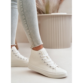 Big Star Adidaje izolate pentru femei cu o stea mare din piele eco-din274932 alb 4