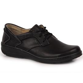 Pantofi confortabili de dama din piele neagra Helios 715 negru 1