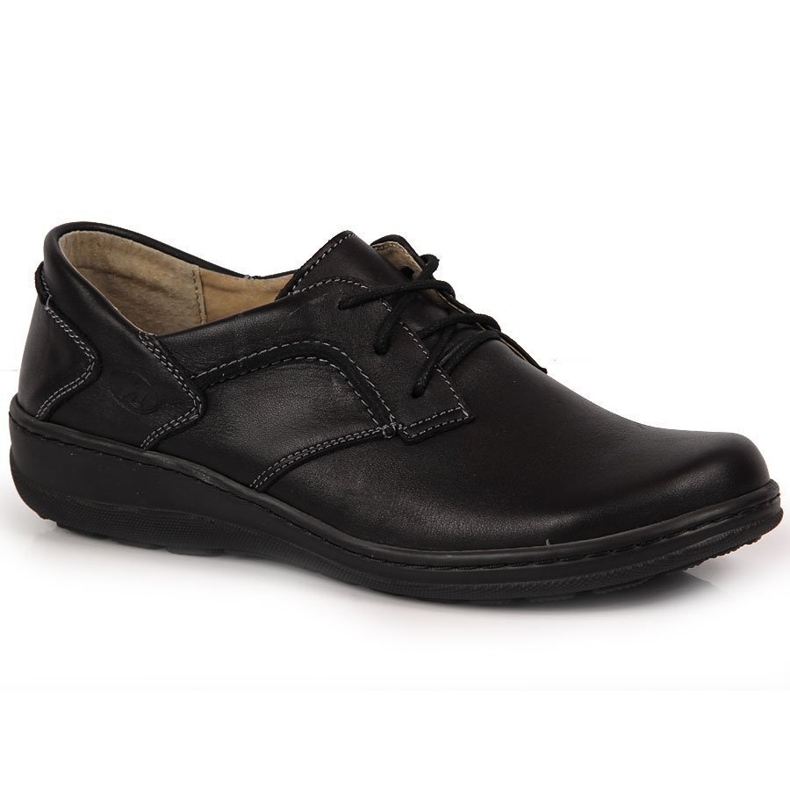 Pantofi confortabili de dama din piele neagra Helios 715 negru 1