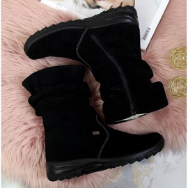 Ghete de damă din piele izolată RIEKER Z7171-01 negru 1