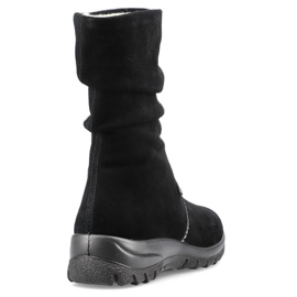 Ghete de damă din piele izolată RIEKER Z7171-01 negru 2