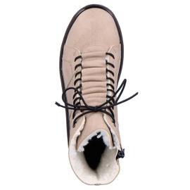 Cizme confortabile de damă bej izolate Rieker Y3420-60 2