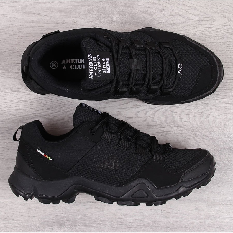 Pantofi sport de trekking pentru bărbați Black American Club negru 1