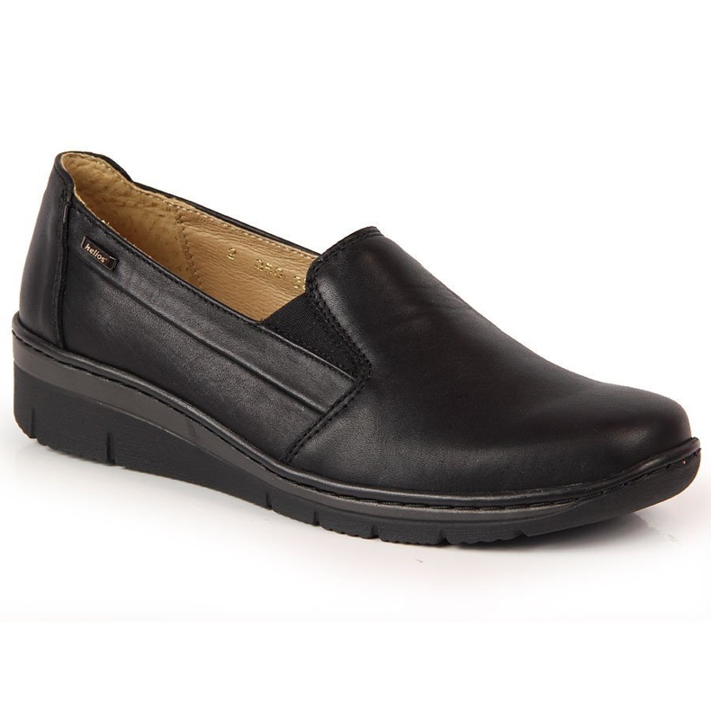 Pantofi de dama din piele, slip-on neagra Helios 350 negru 1