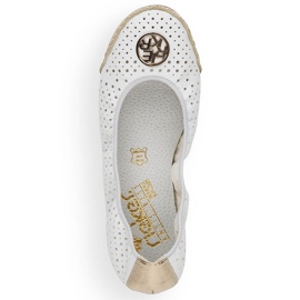 Balerini albi ajurati de dama Rieker 41459-80 2