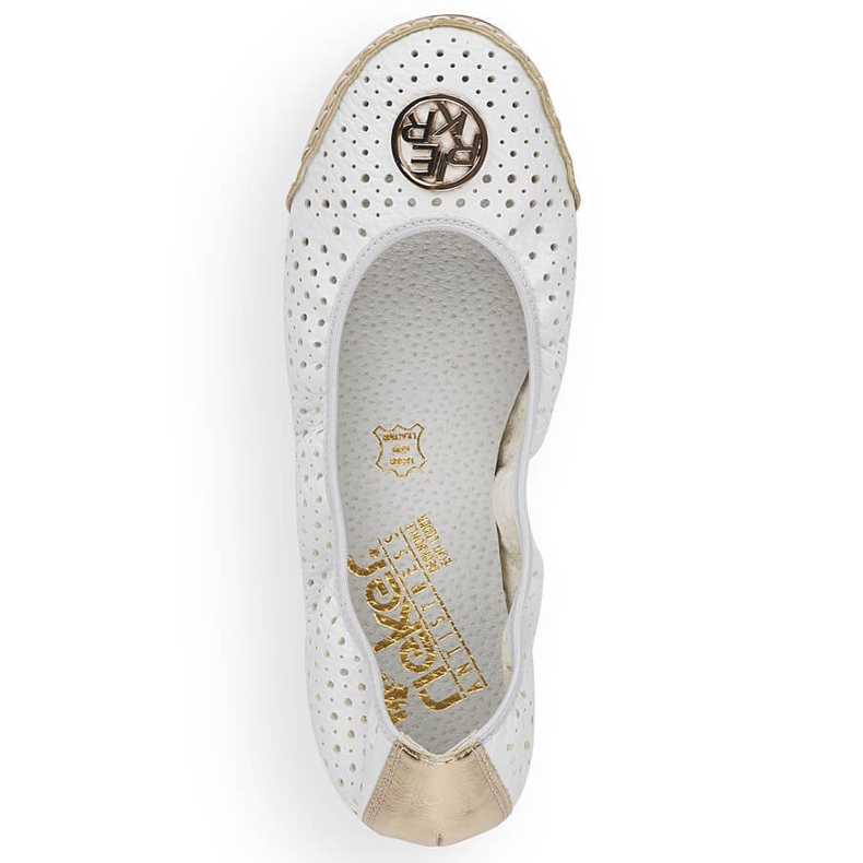 Balerini albi ajurati de dama Rieker 41459-80 2