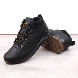 Pantofi din piele neagra pentru barbati Jogger Bustagrip negru 1