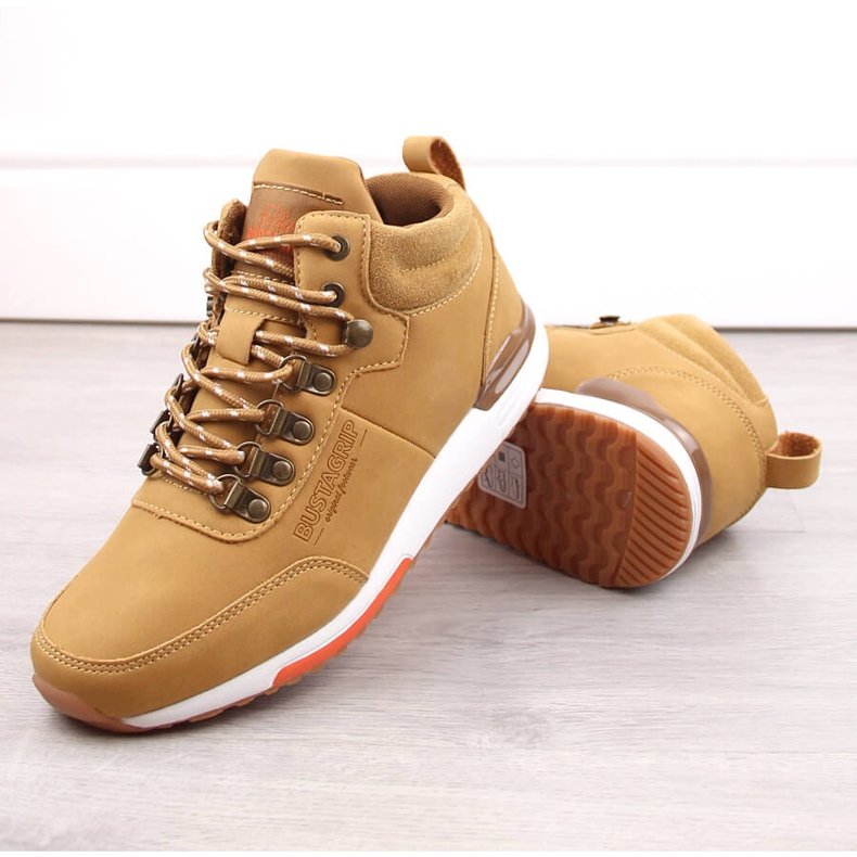 Pantofi bărbătești din piele galbenă Bustagrip 1