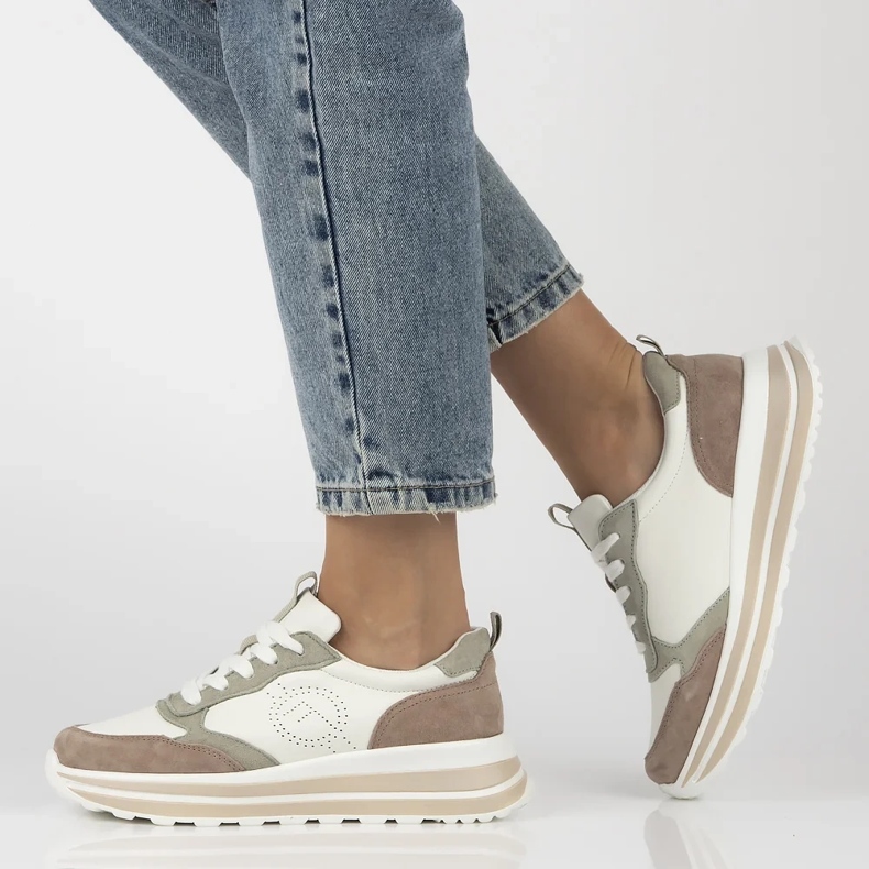 Filippo DP6787/25 adidași din piele alb 1