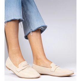 BEIGE LEAFERS ELEGANT DE LA EKOZAMSZ bej 1